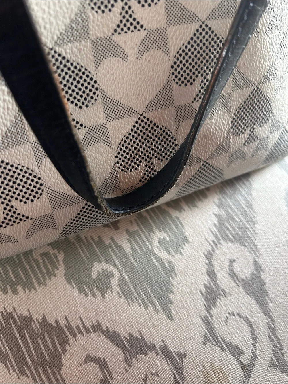 Kate Spade Cream and Black spade-Print Canvas Tote